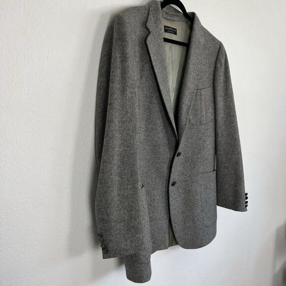 Vintage LANVIN Mens Grey CAMEL HAIR Classic Fit Sport Coat Blazer Jacket Size 48 - Picture 11 of 13